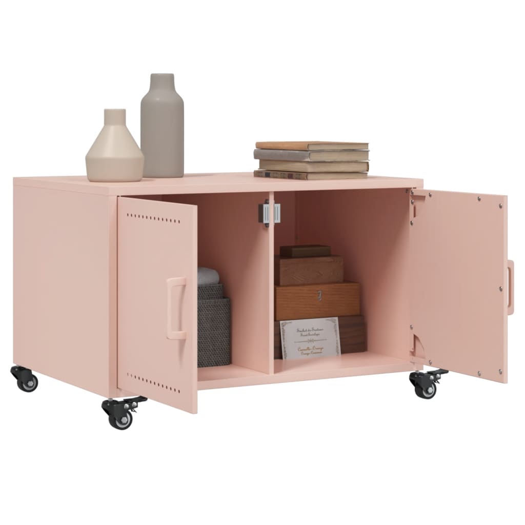 Coffee Table Pink 68x50x43.5 cm Steel