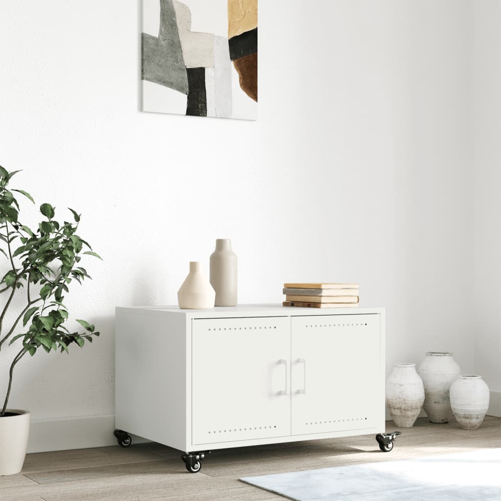 Coffee Table White 68x50x43.5 cm Steel