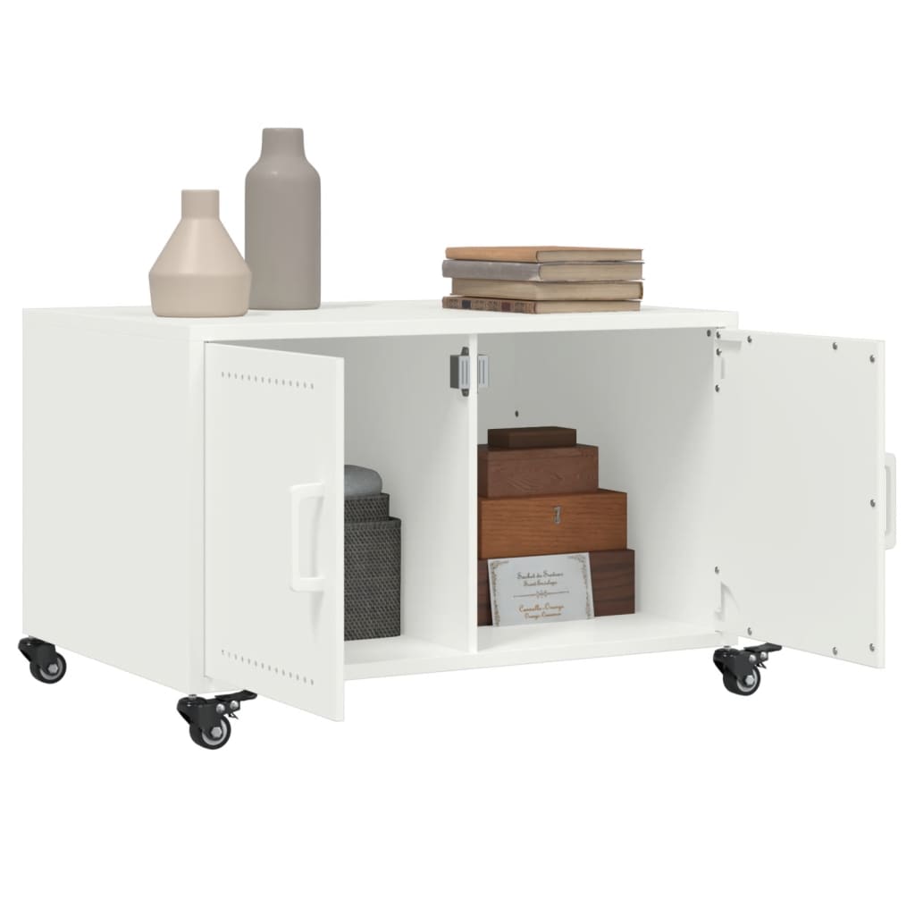 Coffee Table White 68x50x43.5 cm Steel