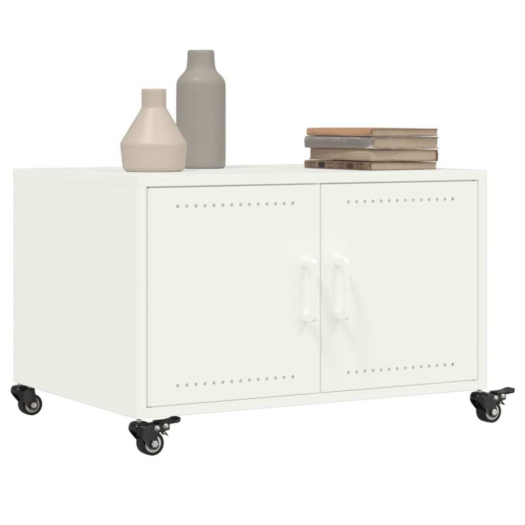 Coffee Table White 68x50x43.5 cm Steel