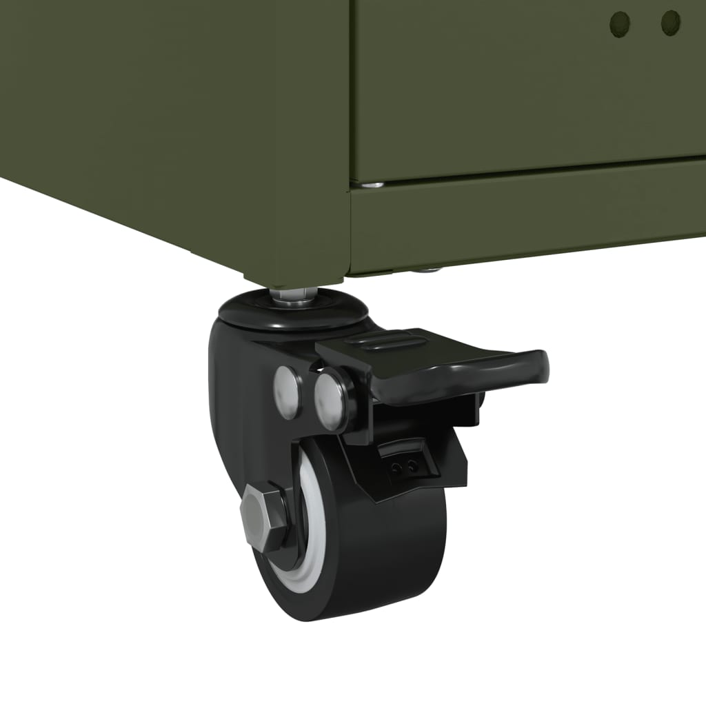 Meuble TV vert olive 100,5x39x43,5 cm en acier