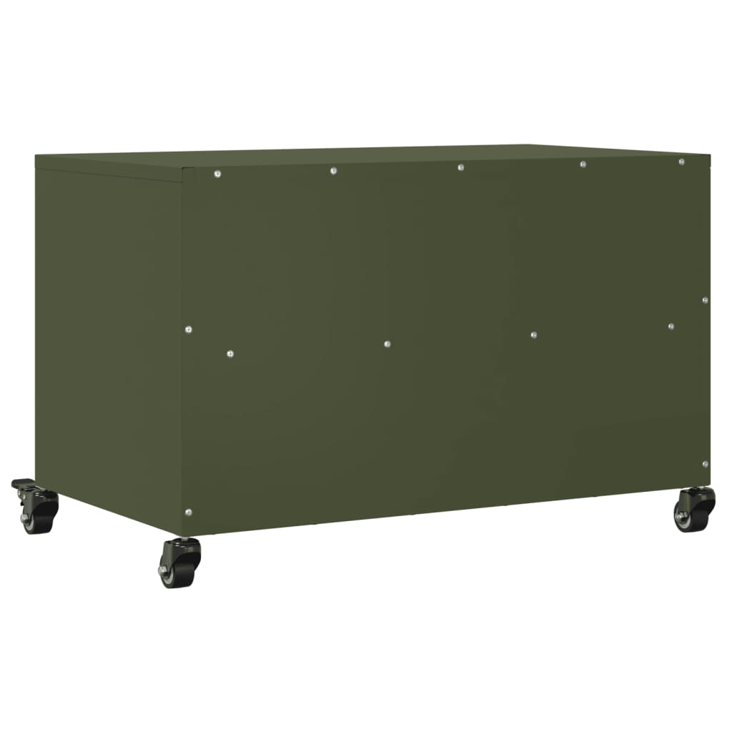 Meuble TV vert olive 68x39x43,5 cm en acier
