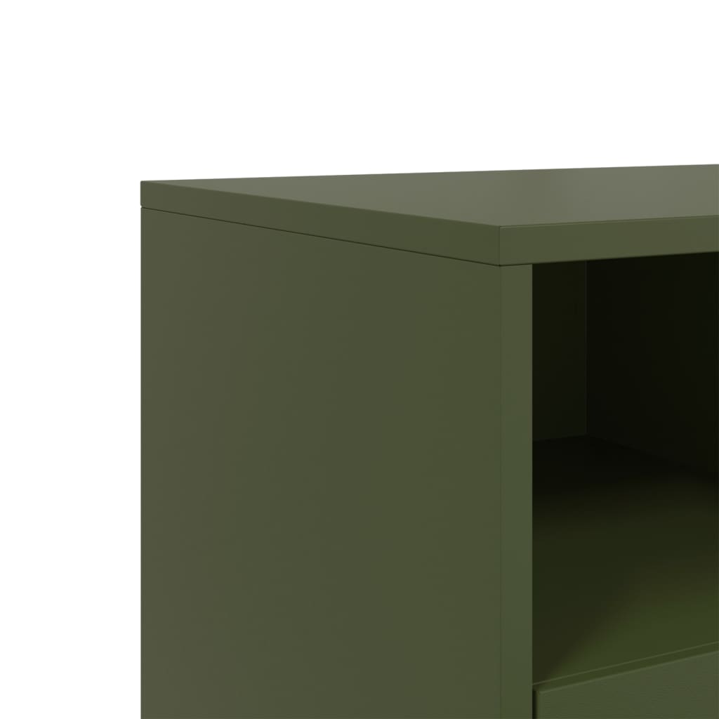 Meuble TV vert olive 68x39x43,5 cm en acier