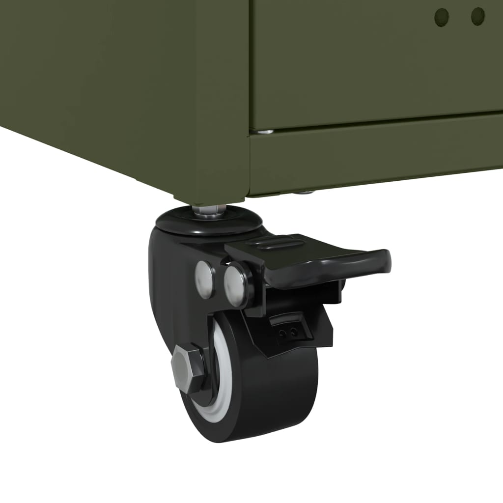 Meuble TV vert olive 68x39x43,5 cm en acier