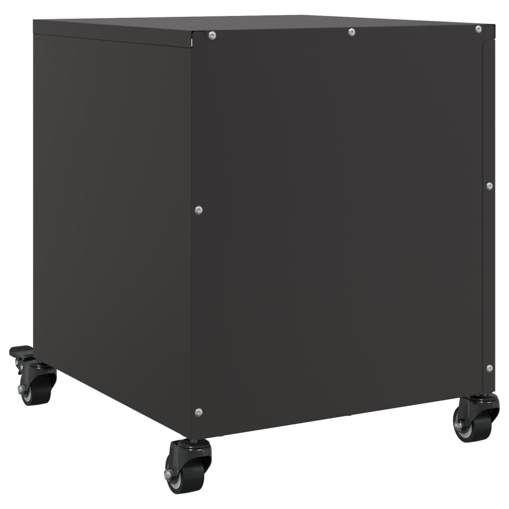 Bedside Table Black 36x39x43.5 cm Steel