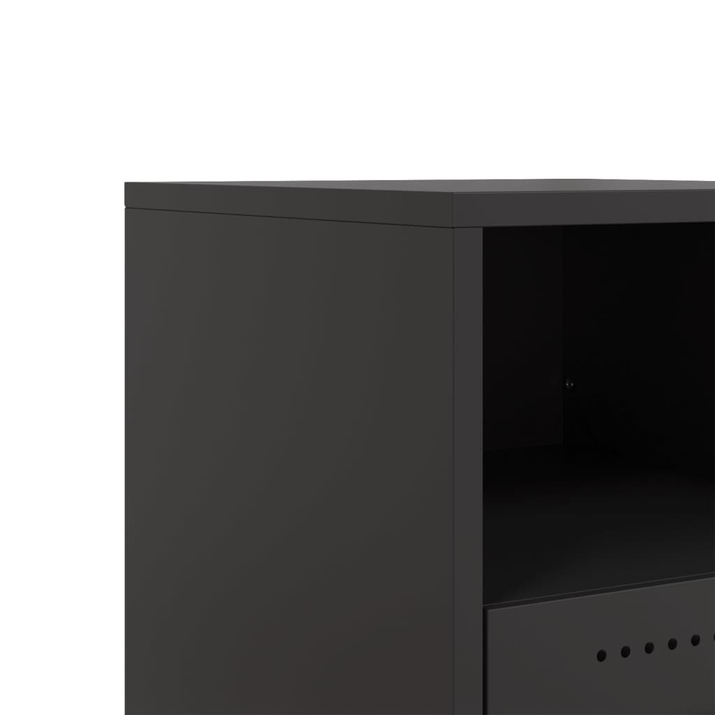 Bedside Table Black 36x39x43.5 cm Steel