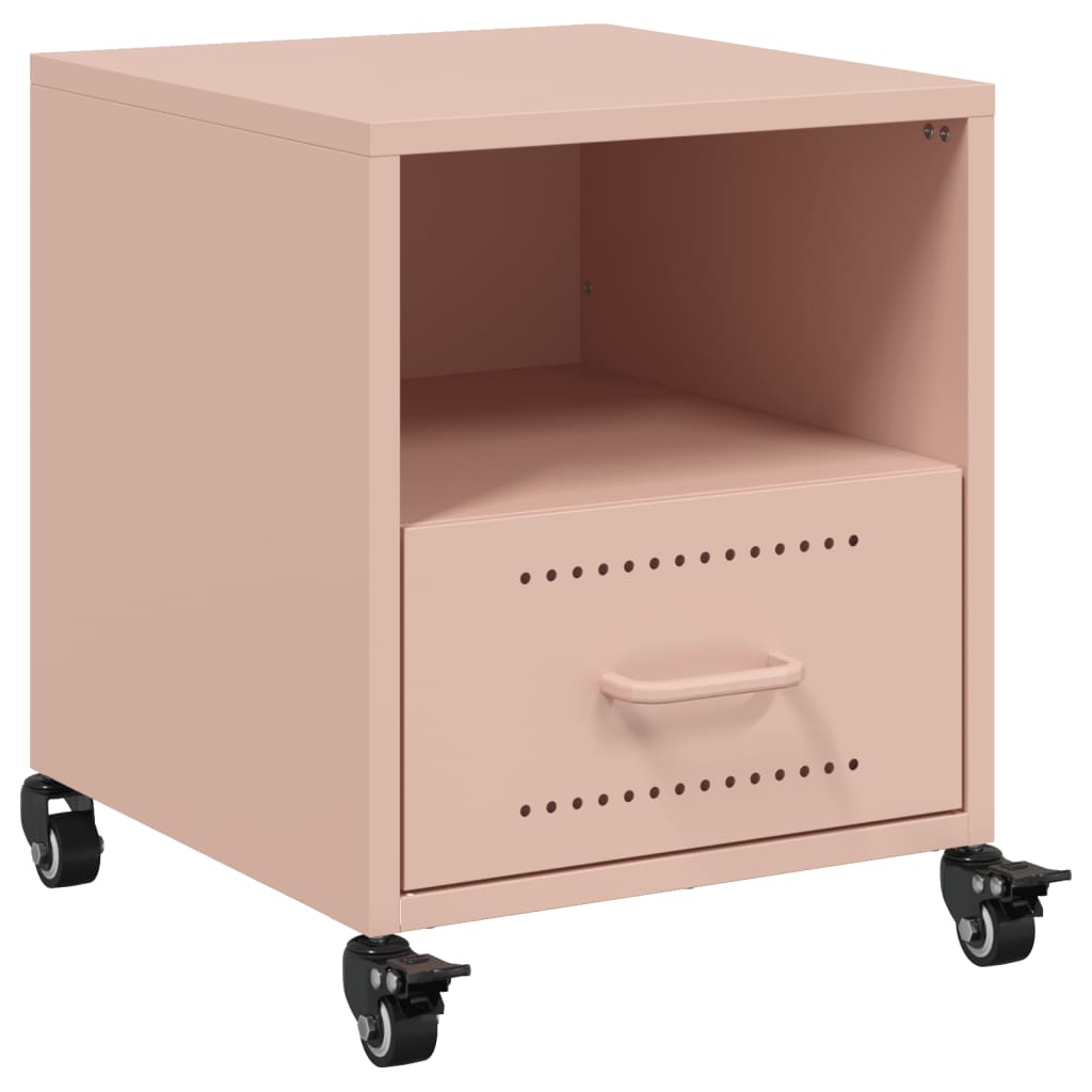 Bedside Table Pink 36x39x43.5 cm Steel