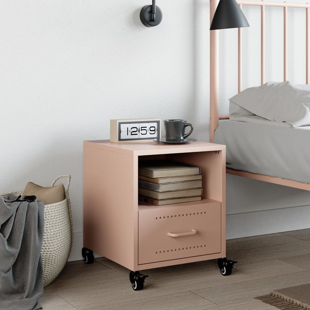 Bedside Table Pink 36x39x43.5 cm Steel