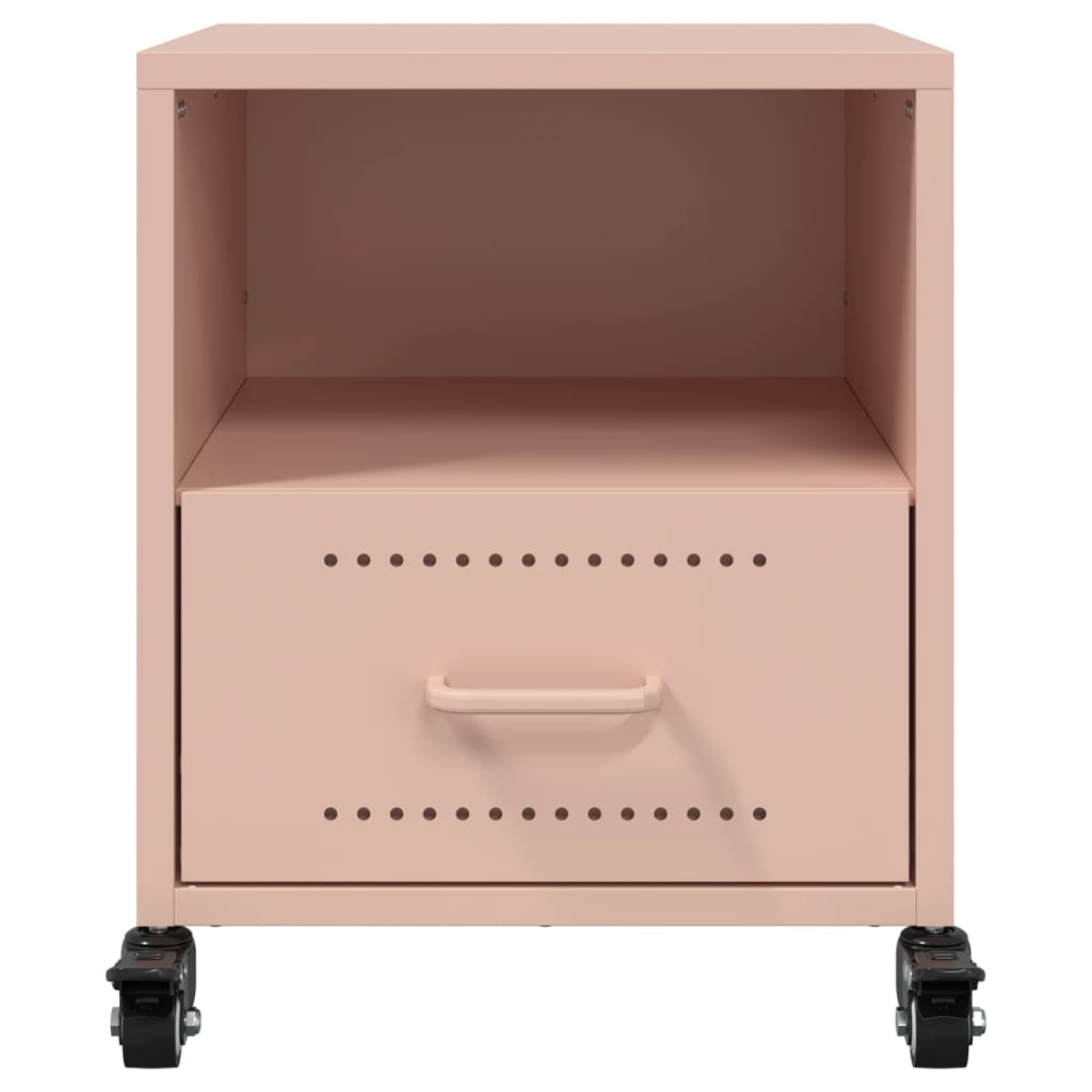 Bedside Table Pink 36x39x43.5 cm Steel