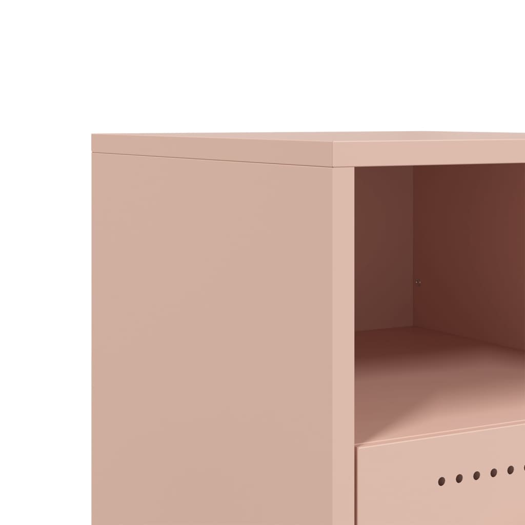 Bedside Table Pink 36x39x43.5 cm Steel
