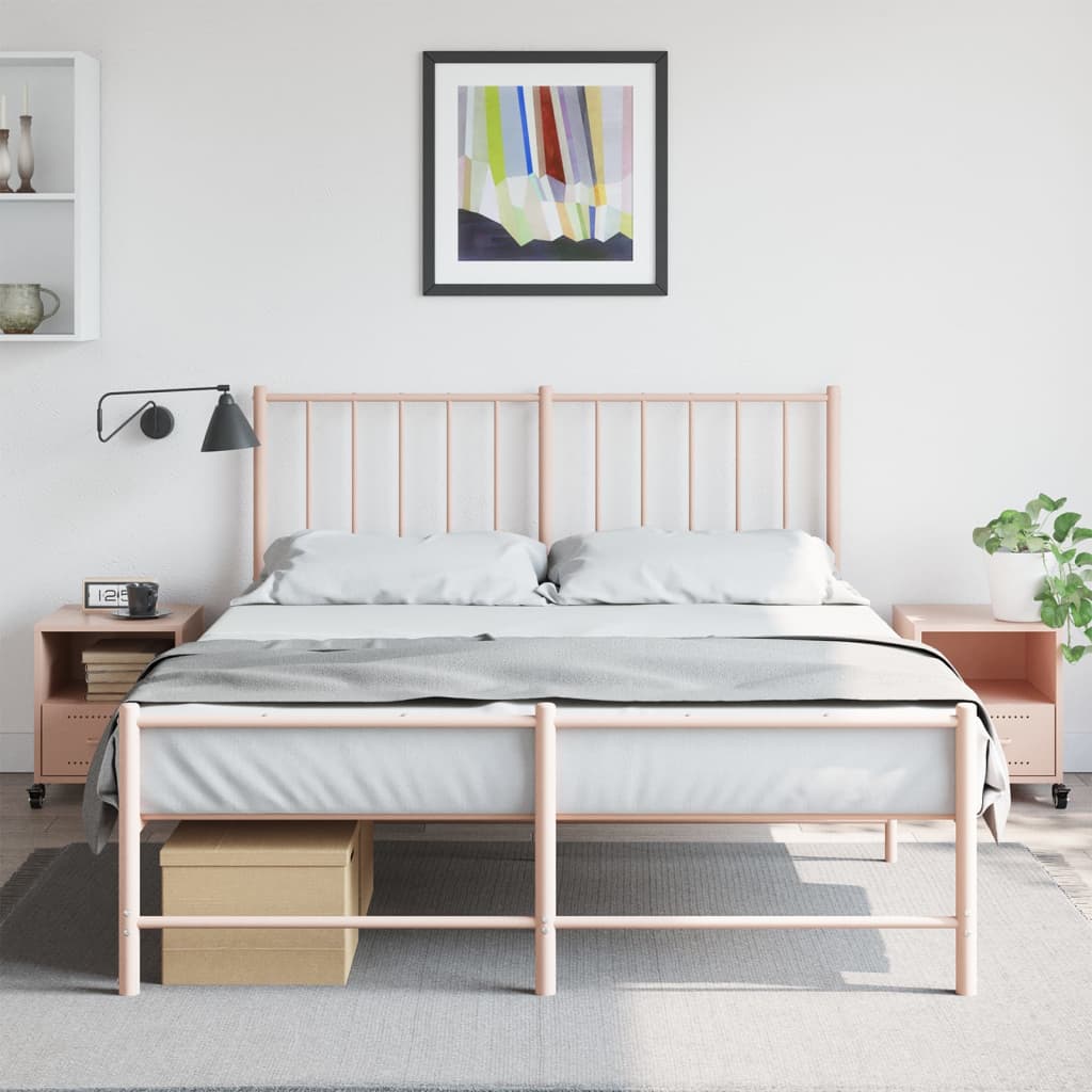 Tables de chevet 2 pcs. Rose 36x39x43,5 cm en acier