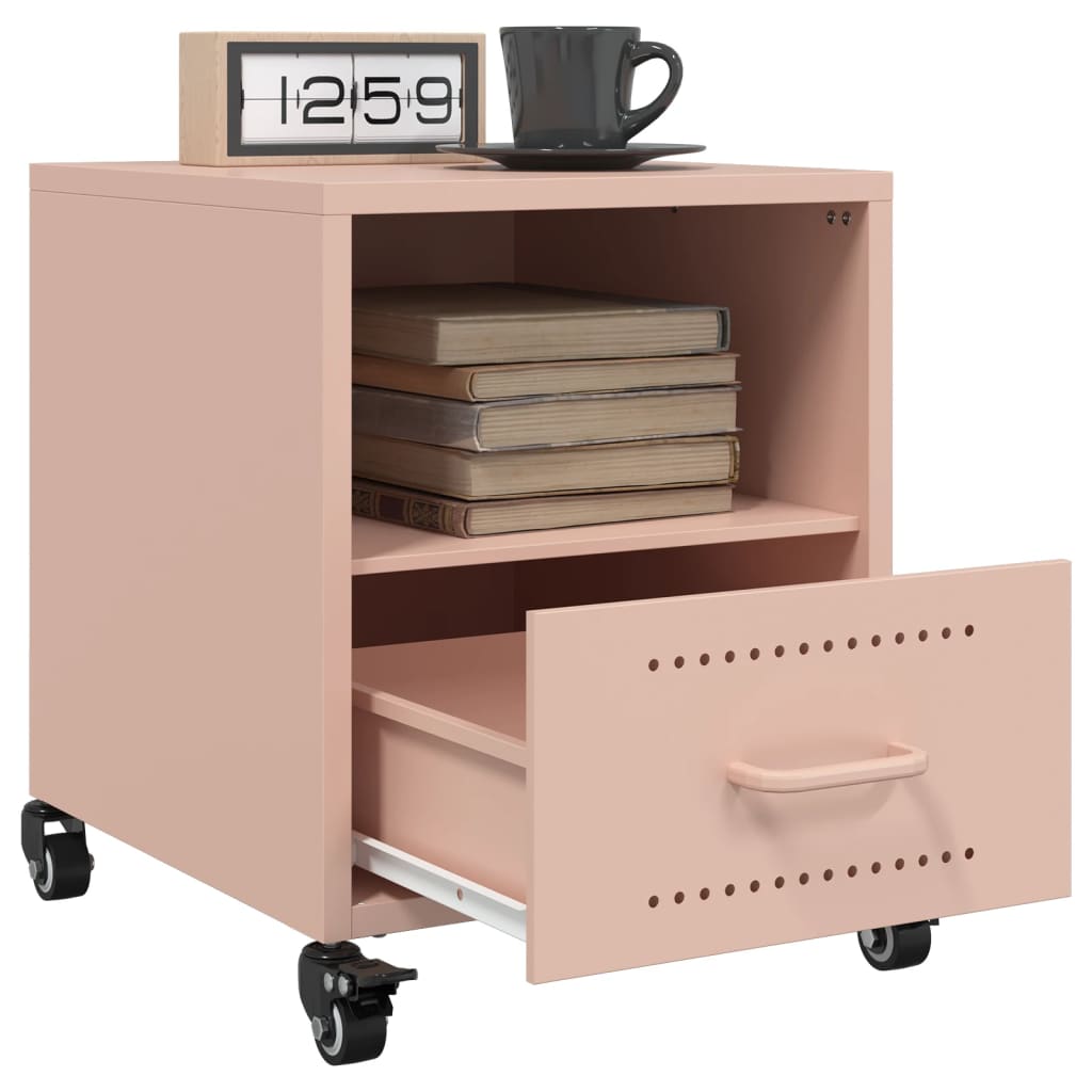Tables de chevet 2 pcs. Rose 36x39x43,5 cm en acier