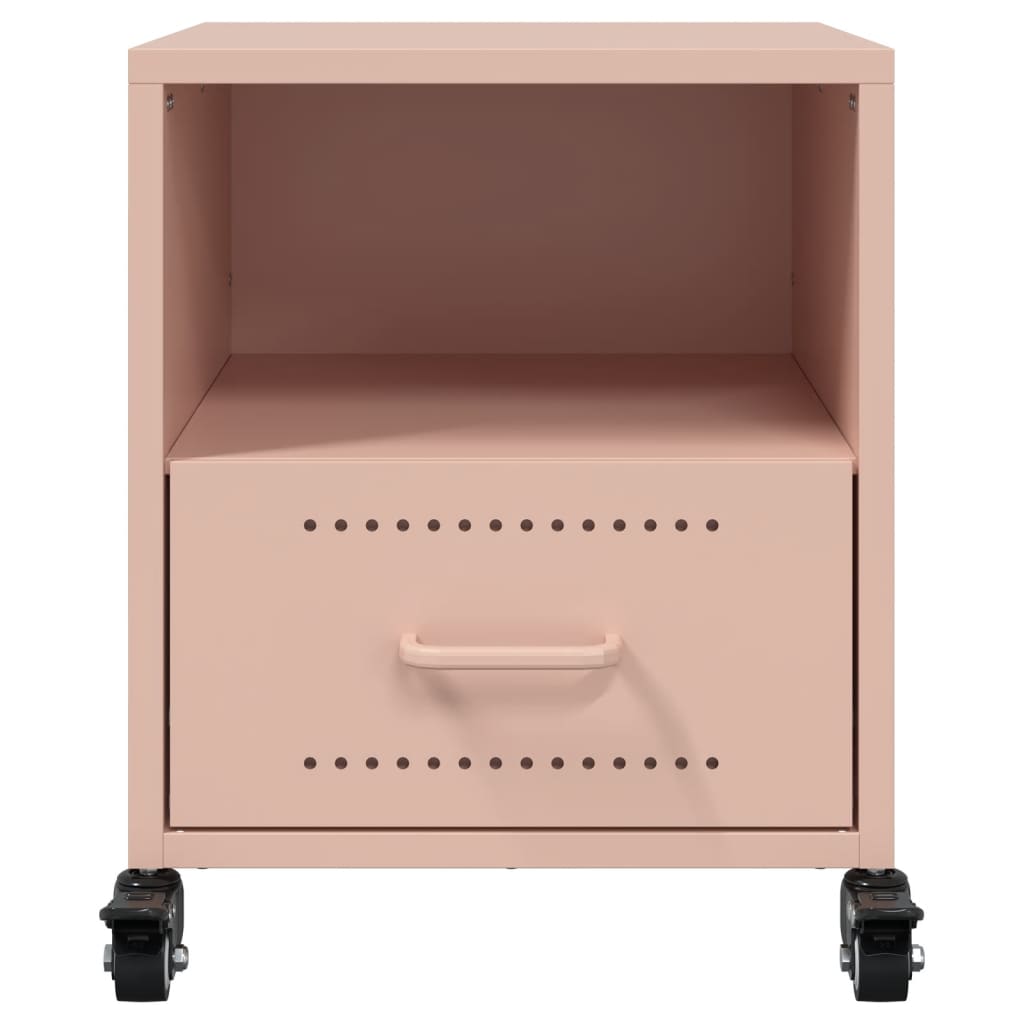 Tables de chevet 2 pcs. Rose 36x39x43,5 cm en acier