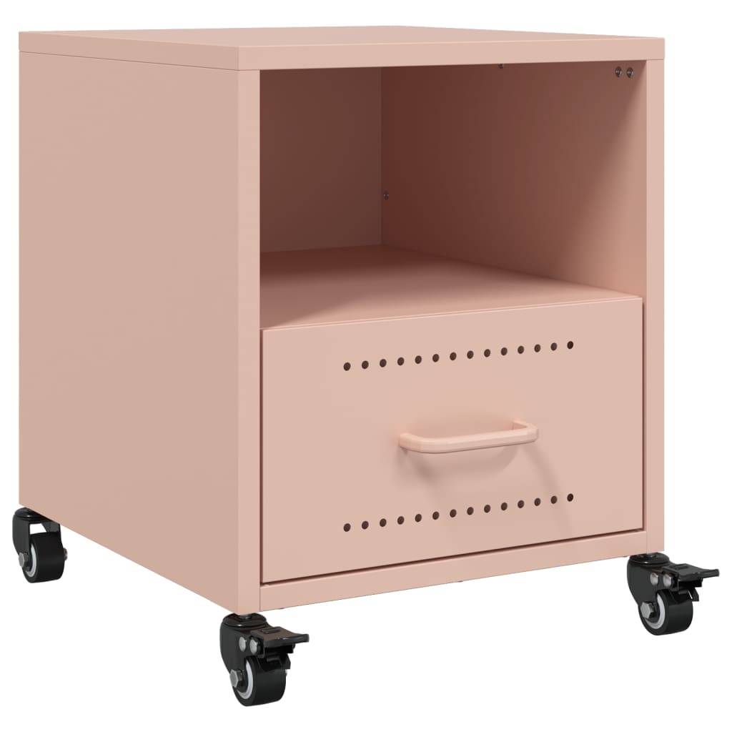 Tables de chevet 2 pcs. Rose 36x39x43,5 cm en acier
