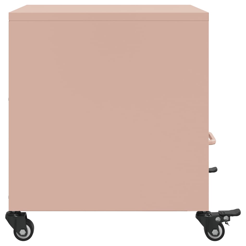 Tables de chevet 2 pcs. Rose 36x39x43,5 cm en acier