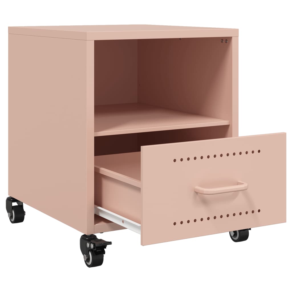 Tables de chevet 2 pcs. Rose 36x39x43,5 cm en acier