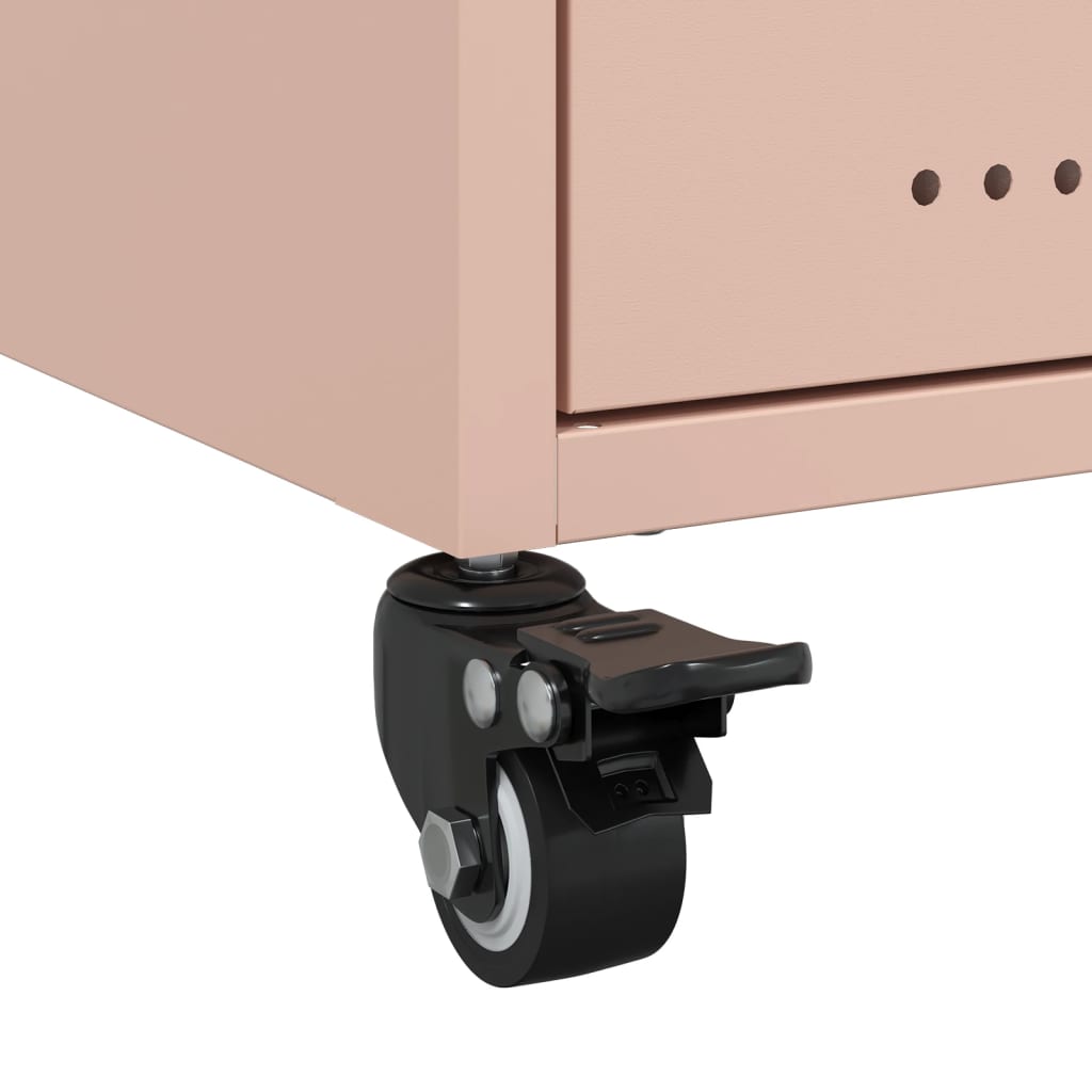 Tables de chevet 2 pcs. Rose 36x39x43,5 cm en acier