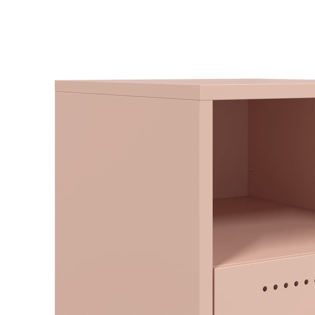 Tables de chevet 2 pcs. Rose 36x39x43,5 cm en acier