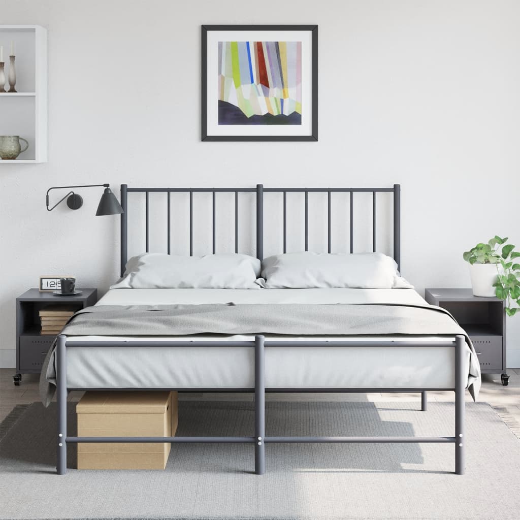 Bedside tables 2 pcs. Anthracite 36x39x43.5 cm steel