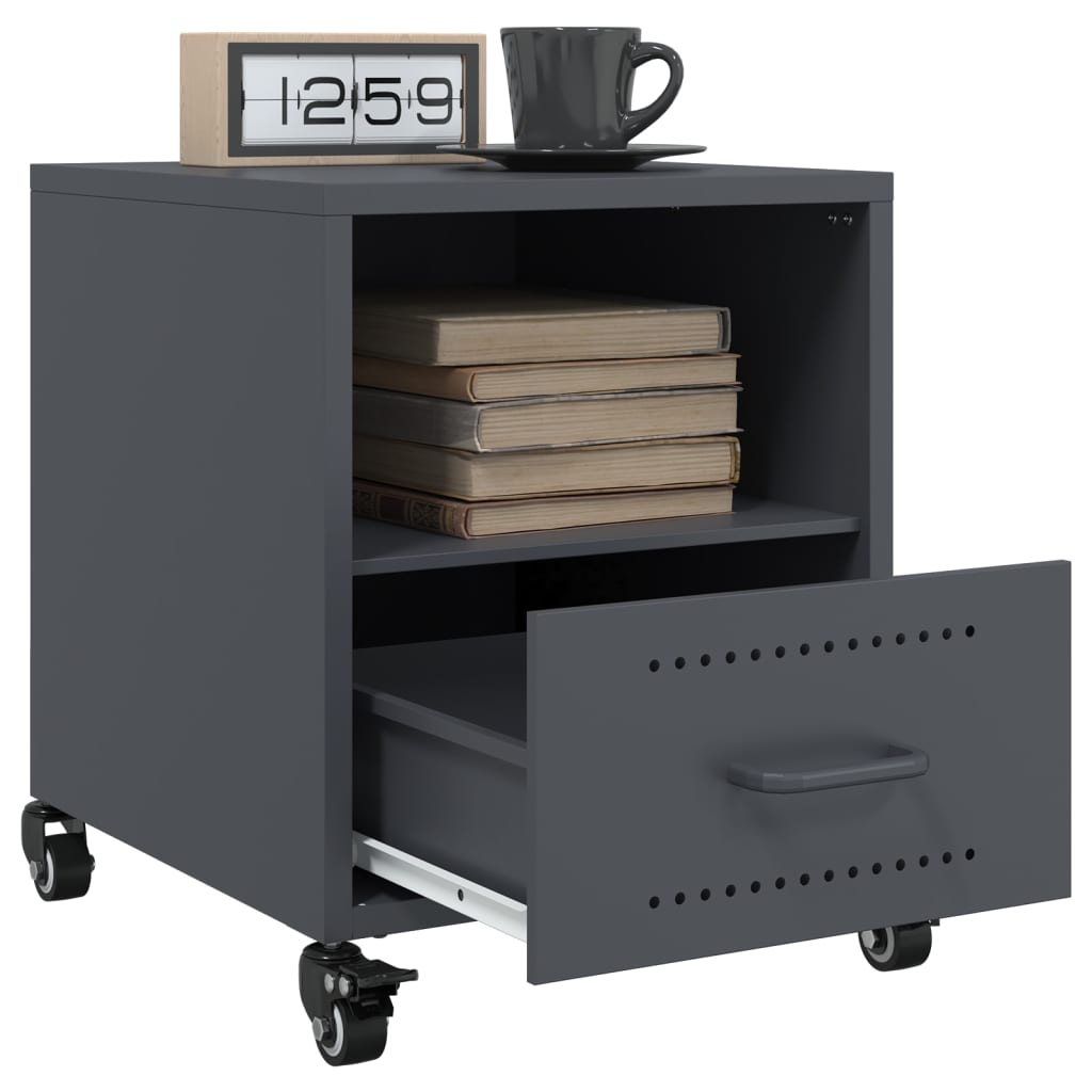 Bedside tables 2 pcs. Anthracite 36x39x43.5 cm steel