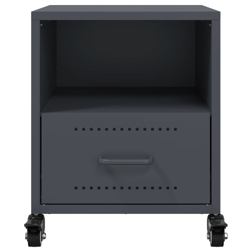 Bedside tables 2 pcs. Anthracite 36x39x43.5 cm steel