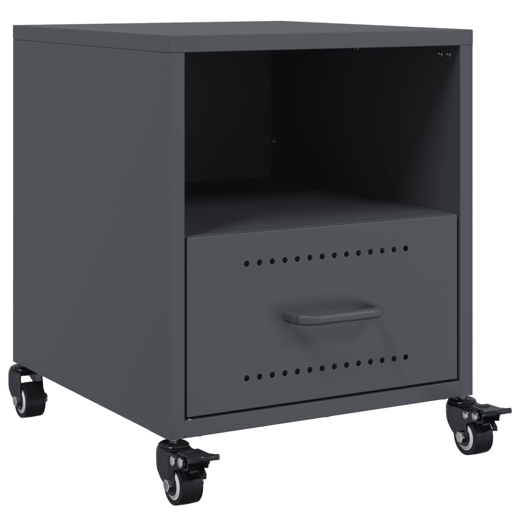 Bedside tables 2 pcs. Anthracite 36x39x43.5 cm steel