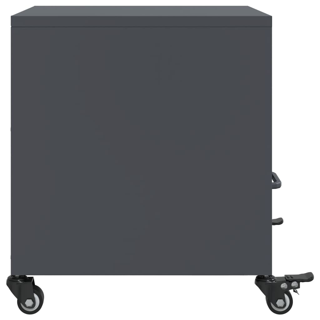Bedside tables 2 pcs. Anthracite 36x39x43.5 cm steel