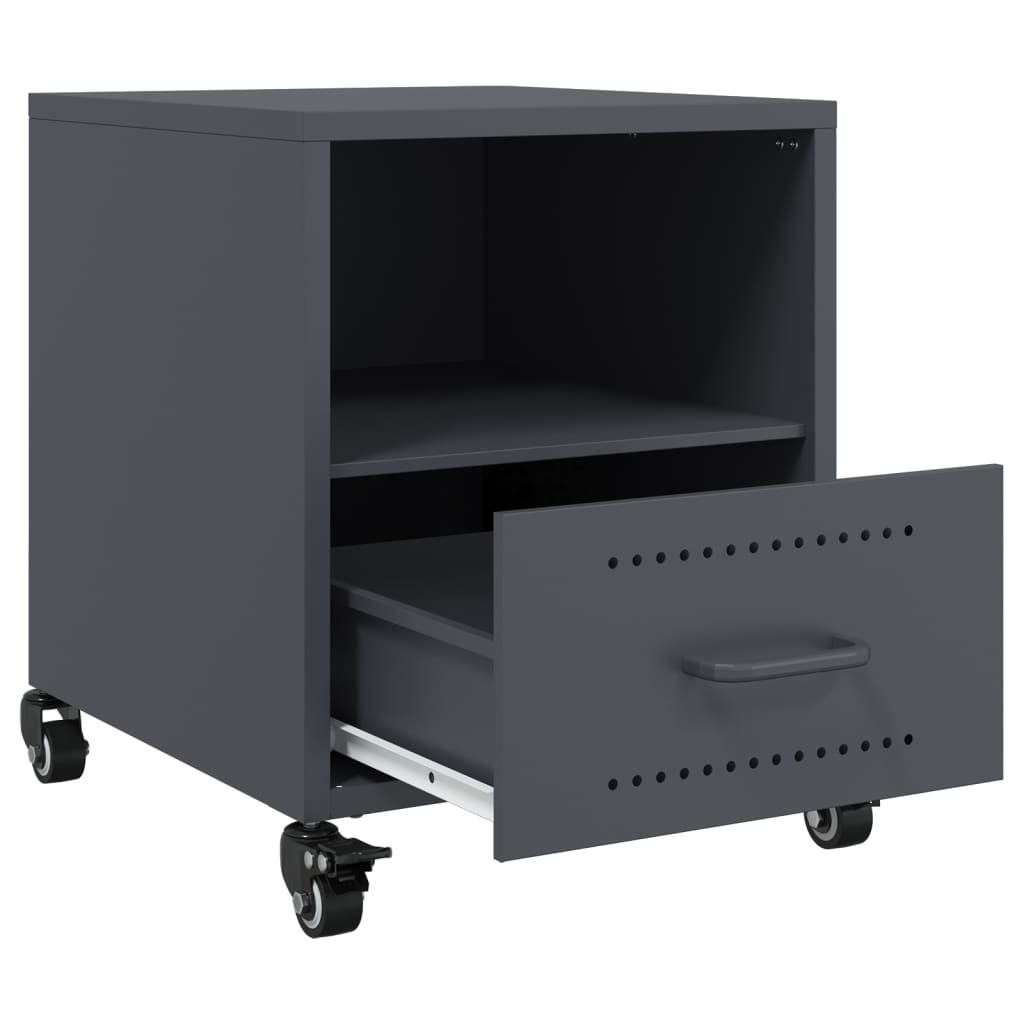 Bedside tables 2 pcs. Anthracite 36x39x43.5 cm steel