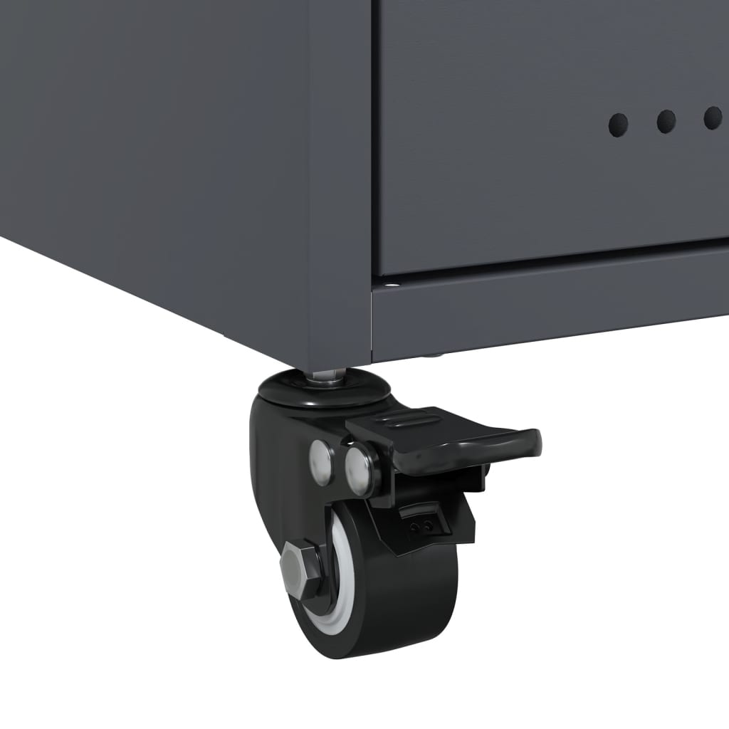 Bedside tables 2 pcs. Anthracite 36x39x43.5 cm steel