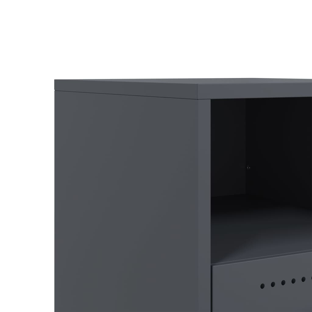 Bedside tables 2 pcs. Anthracite 36x39x43.5 cm steel