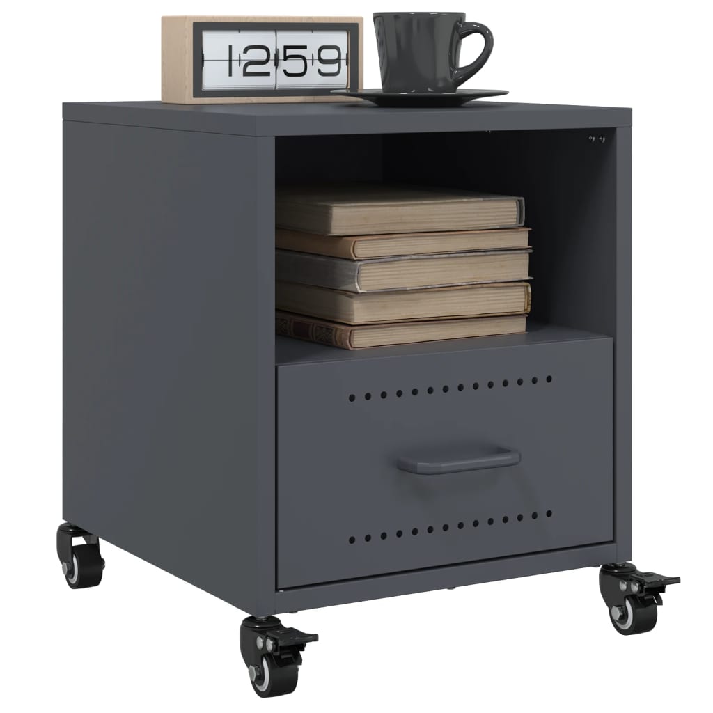 Bedside tables 2 pcs. Anthracite 36x39x43.5 cm steel