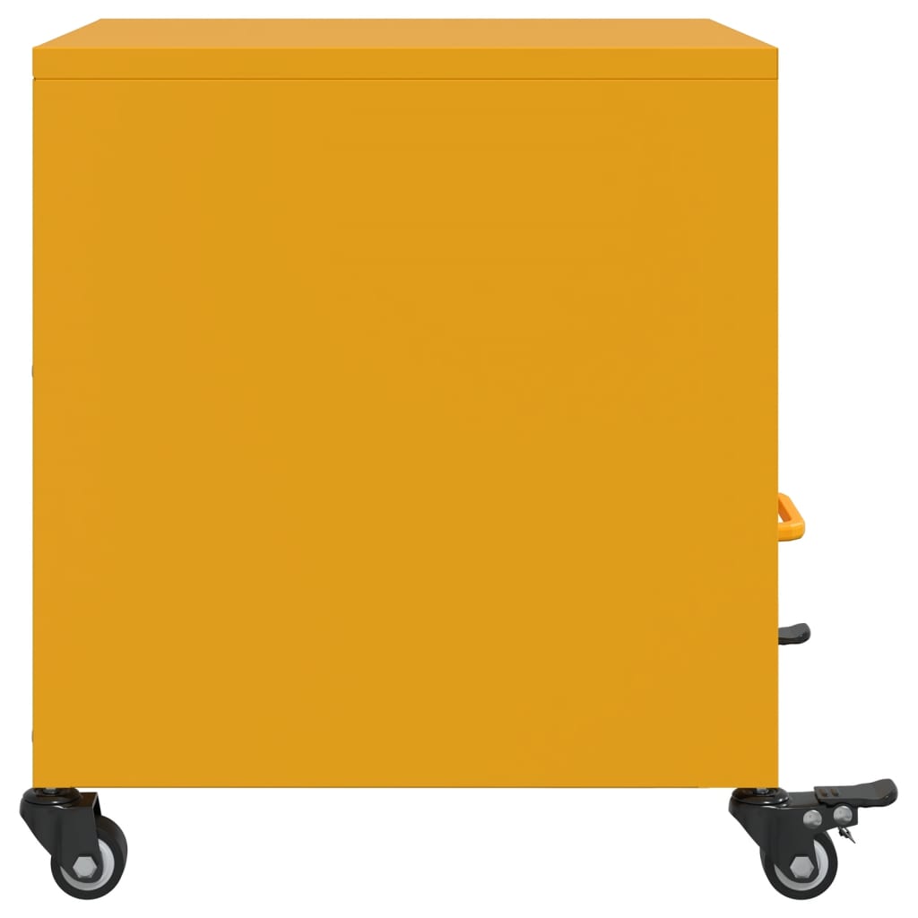 Tables de chevet 2 pcs. Jaune moutarde 36x39x43,5 cm en acier