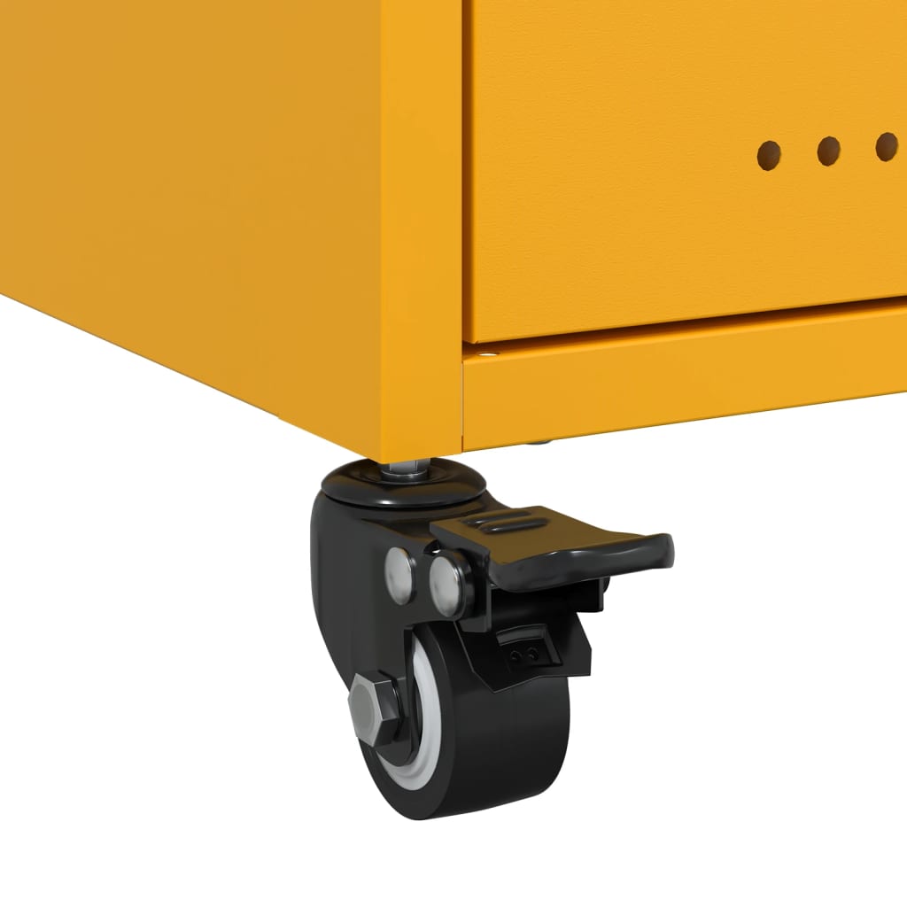 Tables de chevet 2 pcs. Jaune moutarde 36x39x43,5 cm en acier