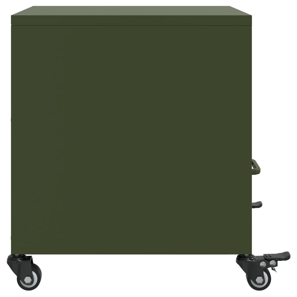 Bedside tables 2 pcs. Olive green 36x39x43.5 cm steel