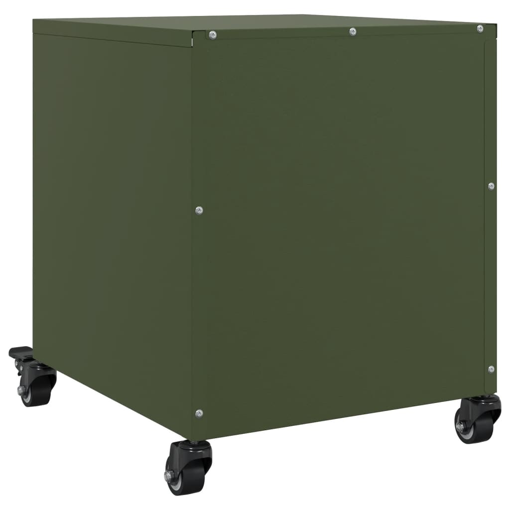 Bedside tables 2 pcs. Olive green 36x39x43.5 cm steel