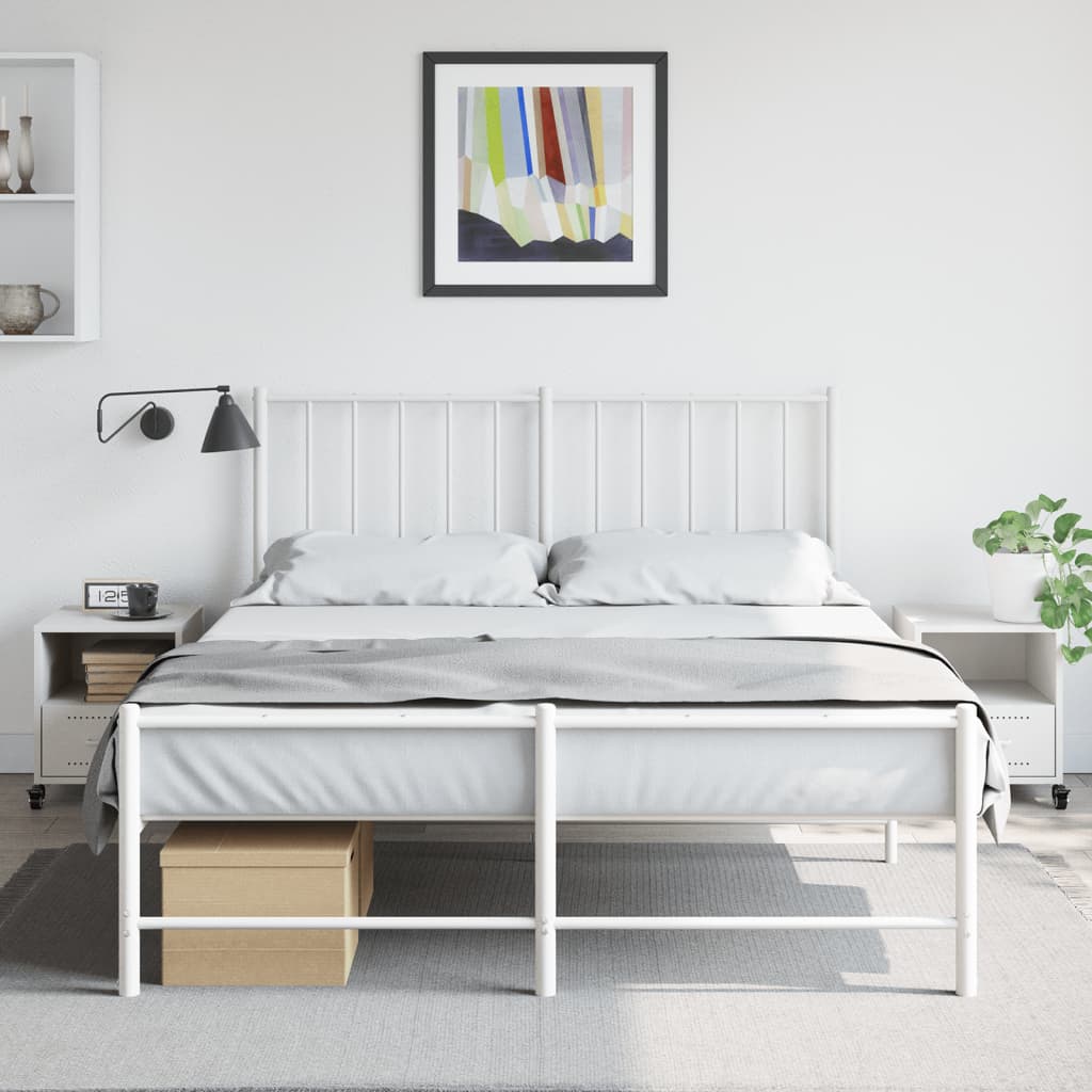 Tables de chevet 2 pcs. Blanc 36x39x43,5 cm en acier