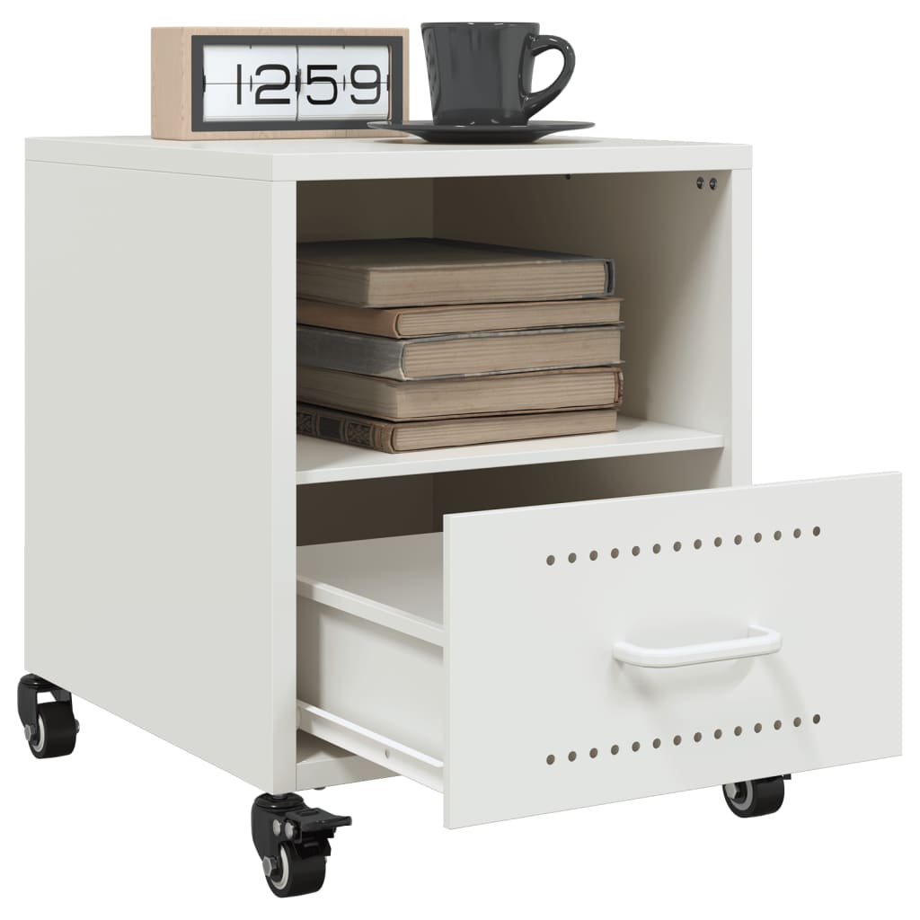 Tables de chevet 2 pcs. Blanc 36x39x43,5 cm en acier