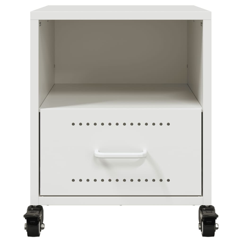 Tables de chevet 2 pcs. Blanc 36x39x43,5 cm en acier
