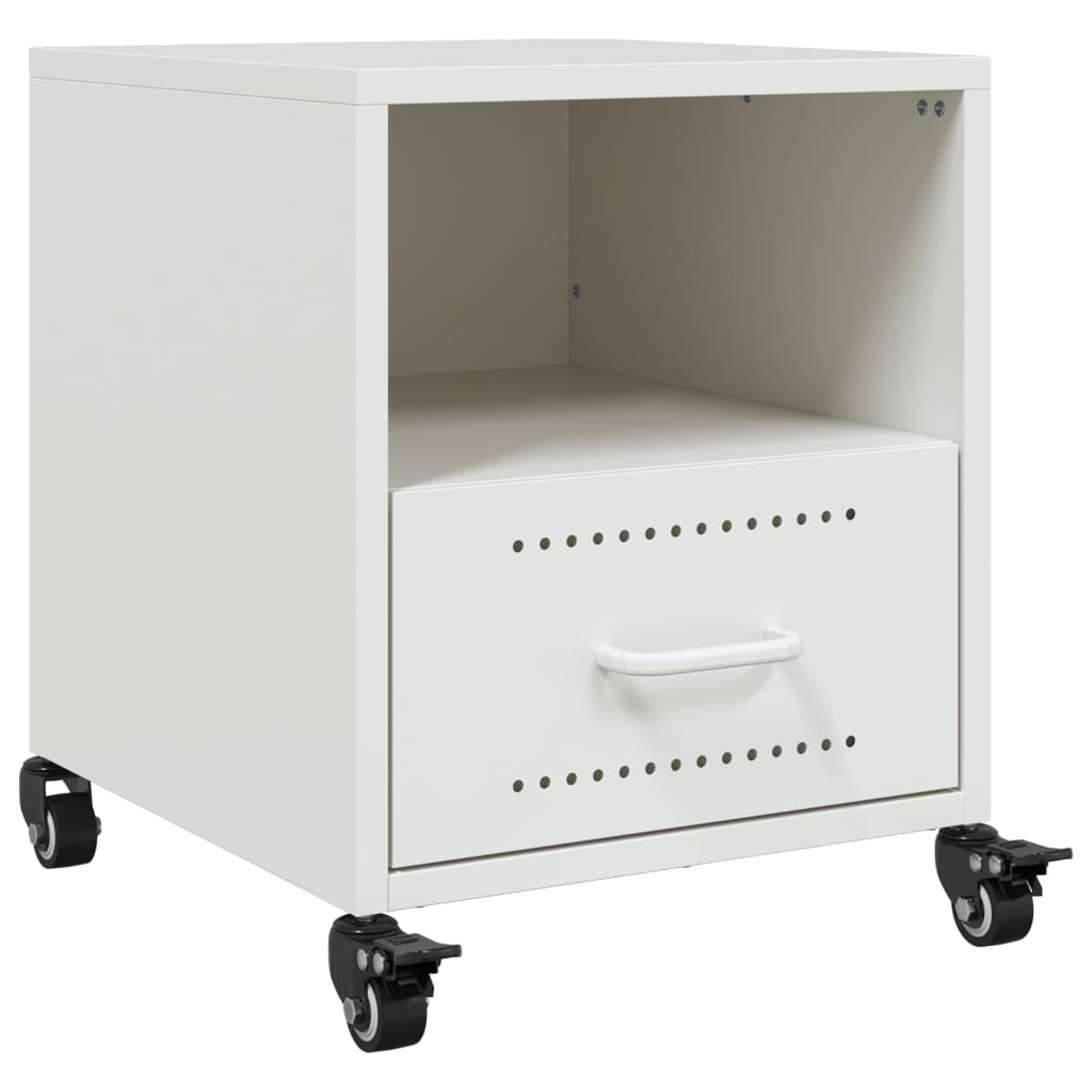 Tables de chevet 2 pcs. Blanc 36x39x43,5 cm en acier