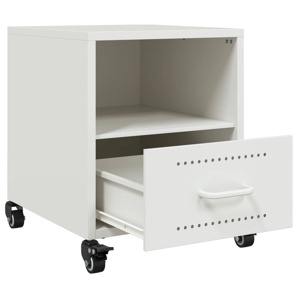 Tables de chevet 2 pcs. Blanc 36x39x43,5 cm en acier