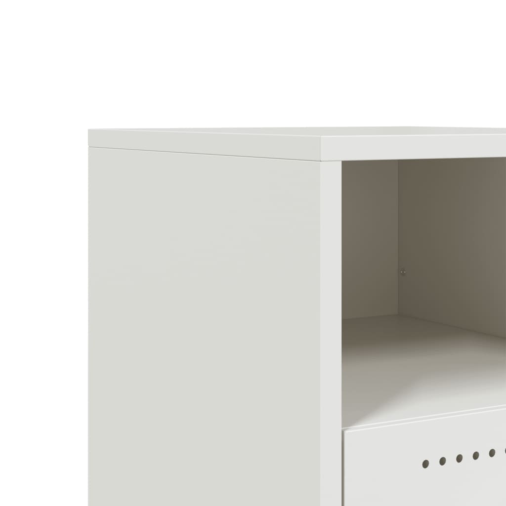 Tables de chevet 2 pcs. Blanc 36x39x43,5 cm en acier