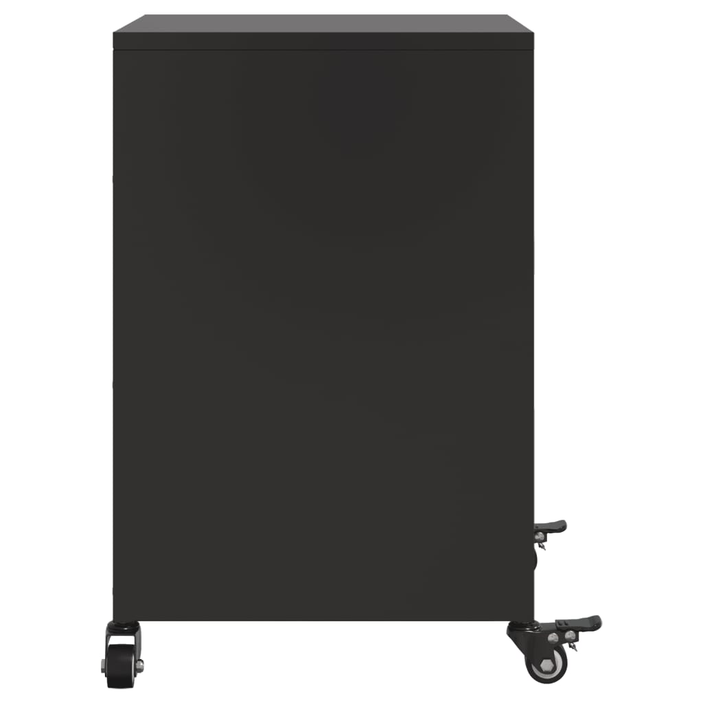 Bedside Table Black 36x39x59 cm Steel
