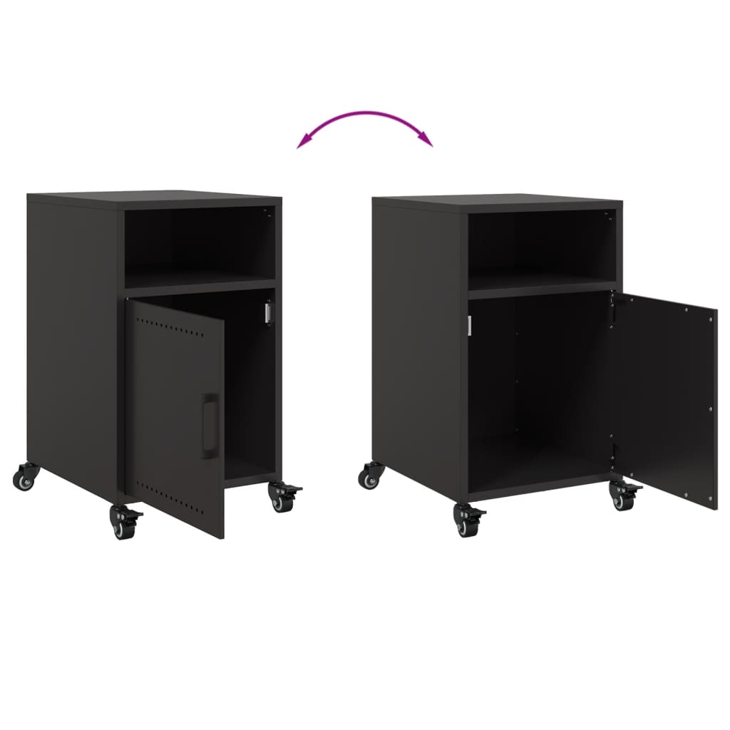 Bedside Table Black 36x39x59 cm Steel