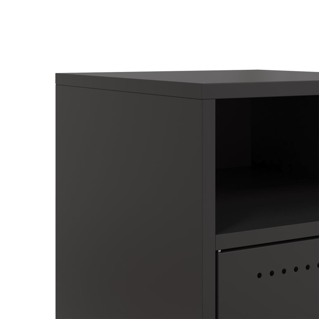 Bedside Table Black 36x39x59 cm Steel