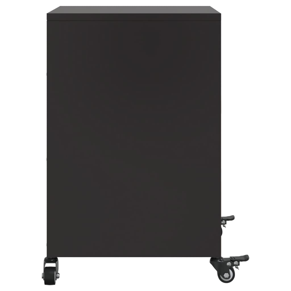 Tables de chevet 2 pcs. Acier noir 36x39x59 cm