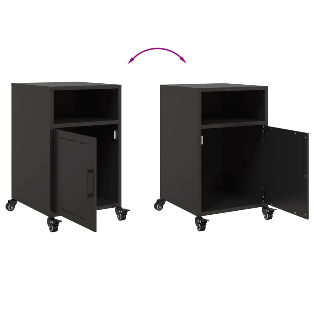 Tables de chevet 2 pcs. Acier noir 36x39x59 cm