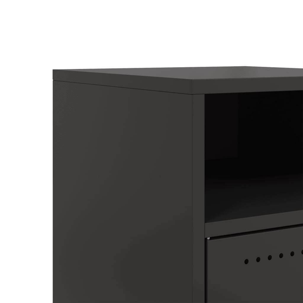 Tables de chevet 2 pcs. Acier noir 36x39x59 cm