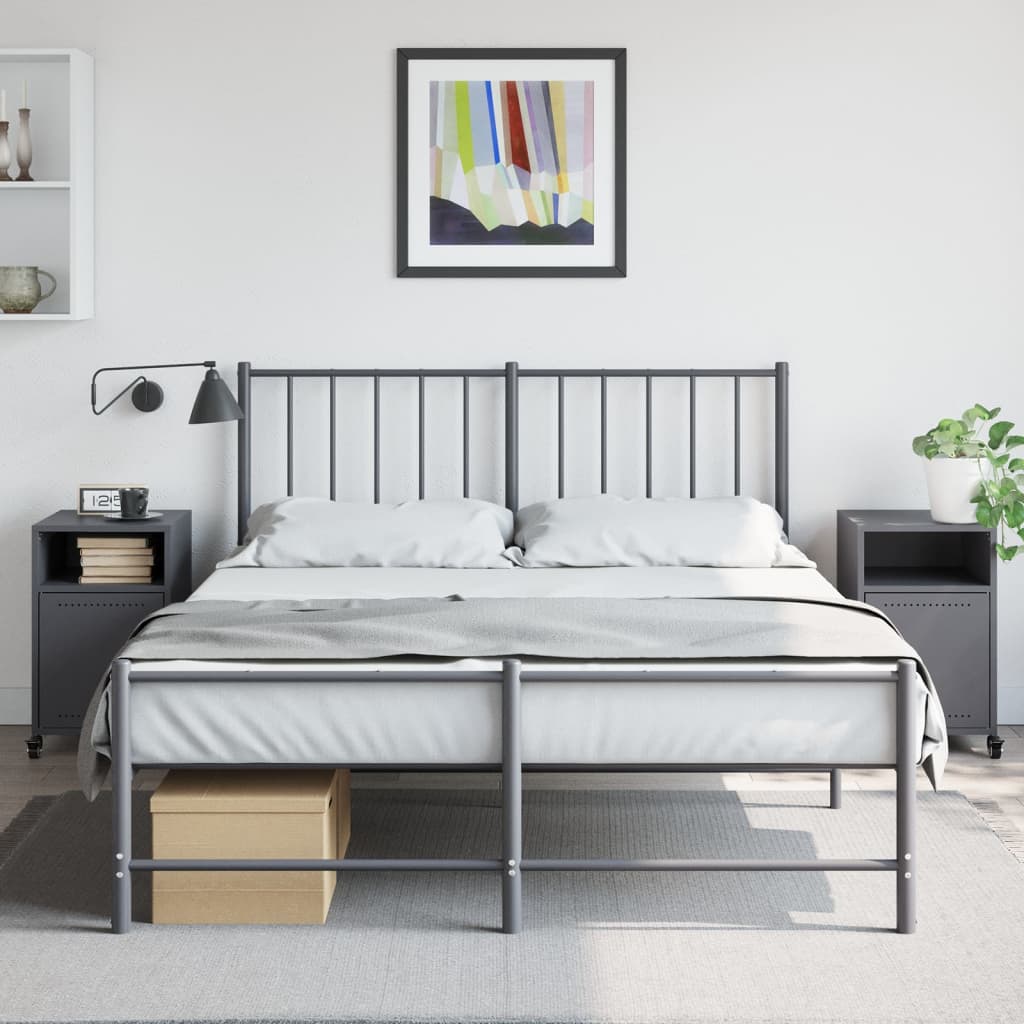 Bedside tables 2 pcs. Anthracite 36x39x59 cm steel