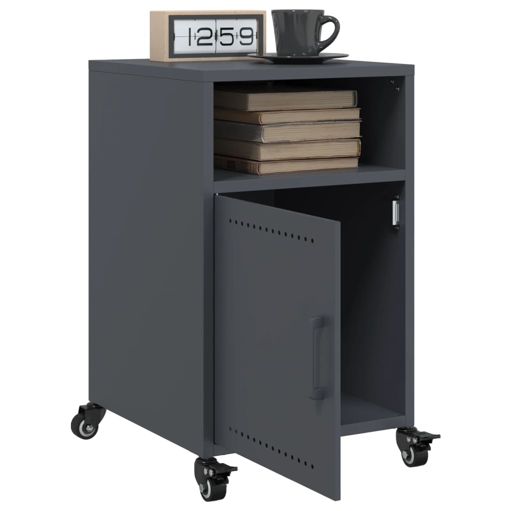 Bedside tables 2 pcs. Anthracite 36x39x59 cm steel