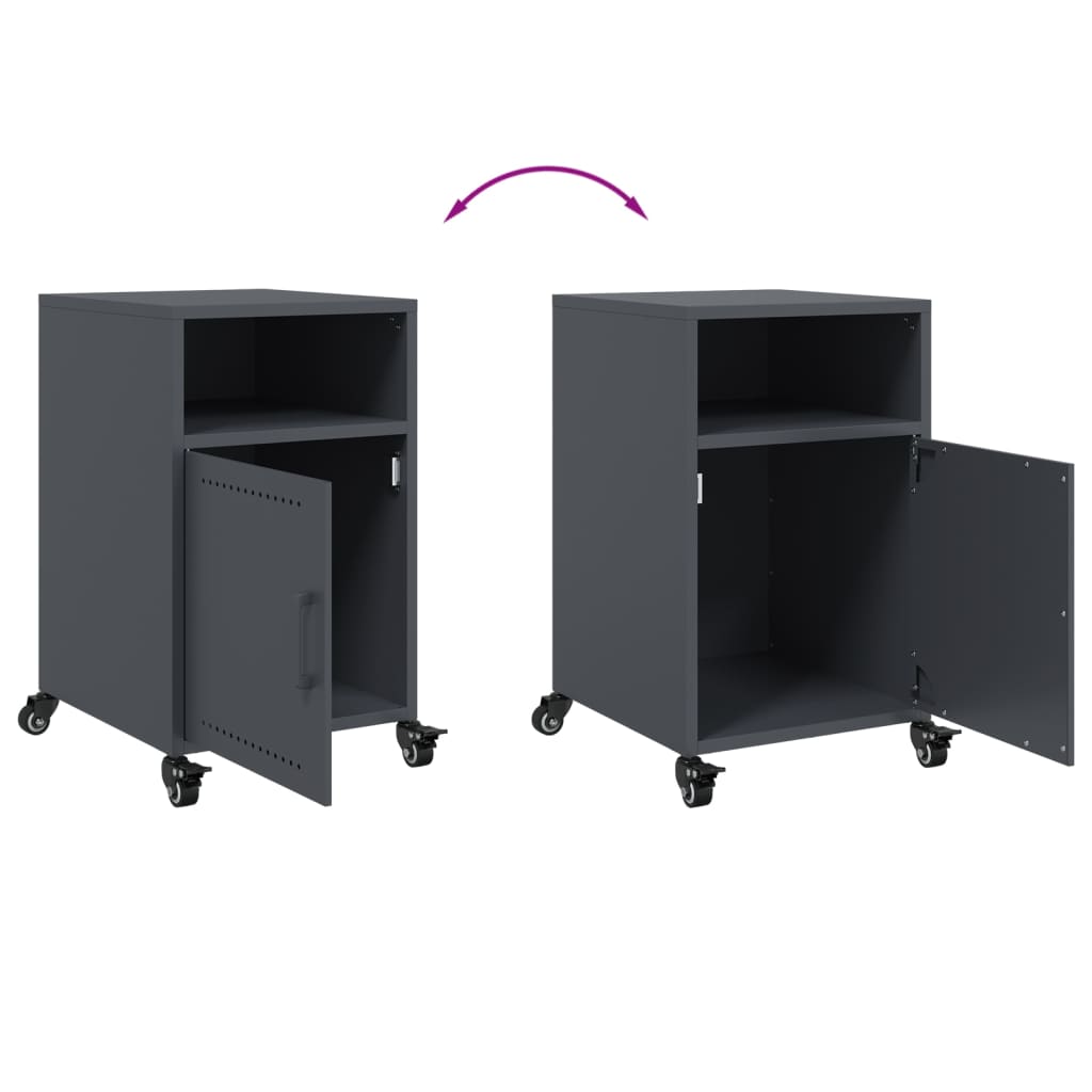 Bedside tables 2 pcs. Anthracite 36x39x59 cm steel